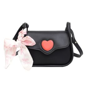 Women's Simple Shoulder Bag Fashion Silk Scarf Crossbody (Option: Black-18X8X14cm)
