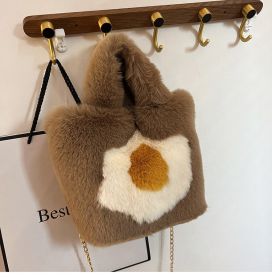 Women's Fashion Simple Omelette Flower Messenger Bag (Color: Brown)