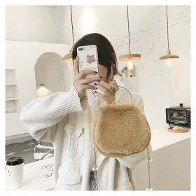 Women's Fashionable Elegant Pearl Chain Handbag (Option: Khaki Pearl Chain)