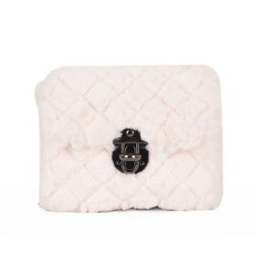 Women's Fashion All-match Plush Chain Shoulder Messenger Bag (Color: White)