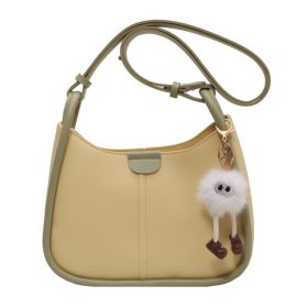 Women's Fashionable Shoulder Messenger Bag (Option: Yellow Green Without Pendant)