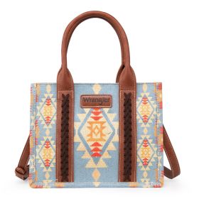 Women's One-shoulder Bohemian Aztec Handbag (Option: Sky Blue-With Logo)