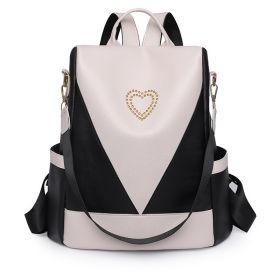 Simple Travel Backpack PU Anti-theft Backpack (Color: Black)
