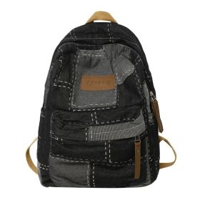 Men's And Women's Fashion High School Large Capacity Backpack (Color: Black)