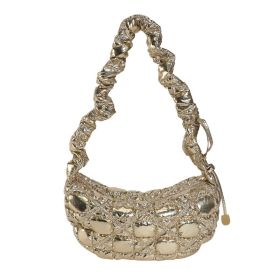 Women's Fashion Bright Face Down Shoulder Messenger Bag (Color: Gold)