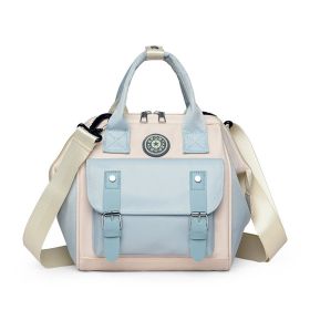 Women's Fashion Oxford Cloth Belt Multifunctional Cross-body Shoulders Backpack (Color: Blue)
