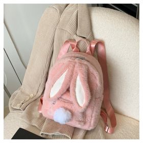 Women's Cute Fashion Rabbit Ears Large Capacity Backpack (Color: Pink)