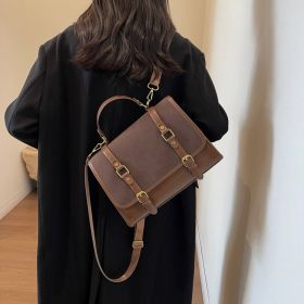 Vintage Backpack Women's Fashion Large Capacity (Option: Frosted Coffee Color)