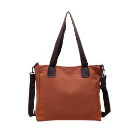 Shoulder Handbag Canvas Bag Large Capacity (Color: Orange)