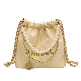 Women's Diamond Chain Messenger Bag Pearl (Color: Yellow)