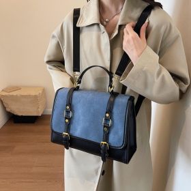 Vintage Backpack Women's Fashion Large Capacity (Option: Frosted Blue)