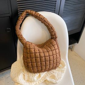 Women's Fashion Casual And Lightweight Large Capacity Dumpling Bag (Color: Brown)