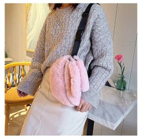 Women's Fashion Shoulder Fur Messenger Bag (Color: Pink)