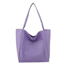 Women's Fashion Shoulder Large Capacity Canvas Bag (Color: Purple)