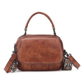 Retro Simple Women's Handbag Texture (Color: Brown)