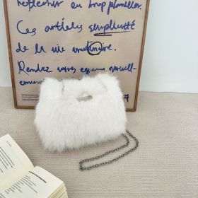 Plush Bag Women's Fashion Imitation Fox Fur (Color: White)