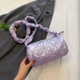 Women's Fashion Rhombus Cloud Satchel (Color: Purple)