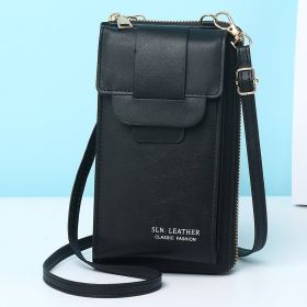 Women's Messenger Bag Simple Mini Shoulder Bag (Color: Black)