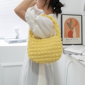Women's Fashionable Cloud Pleated Shoulder Bag (Color: Yellow)