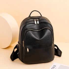 Women's Korean-style Retro Commute Leisure Backpack (Option: Black-26x12x35)