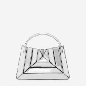 Color Contrast Patchwork Handbag (Option: Silver-30x5x20cm)