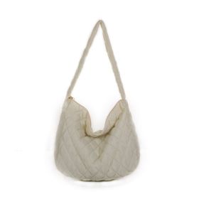 Winter Personalized Bags For Women Crossbody Bag With Rhombus Stitching Design Commuting Casual Shopping Handbags (Color: White)