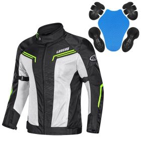 cMotorcycle Mesh Summer Jacket Pants Men Women (Option: Blackyellow-4XL)