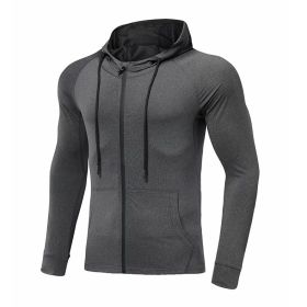 Long-sleeved Stretch Tight Fitness Training Suit (Option: Dark Grey-L)