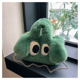 Cute Cartoon Big Eyes Dog Plush Bags For Women (Color: Green)