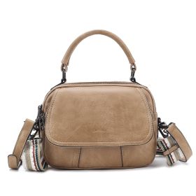 Retro Simple Women's Handbag Texture (Color: Khaki)