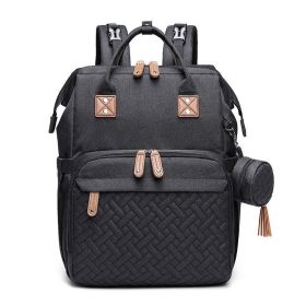 Baby Diaper Bags Mummy Fold Bed Backpack Maternity (Color: Black)