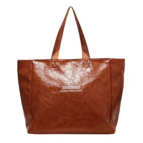Large Capacity Tote Bag Women Fashion Versatile Solid Shoulder Bags Waterproof Designer Luxury Handbag Trend Personalized Travel Bag (Color: Brown)