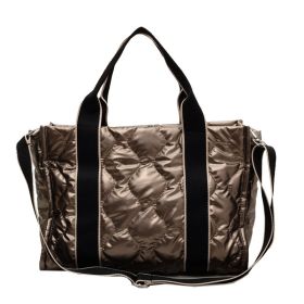 Rhombus Sewing Tote Bag Winter Designer Luxury Down Shoulder Bag High Capacity Commuting Personalized Handbags For Women (Color: Champagne)