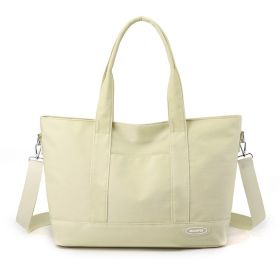 Large Capacity Tote Bag New Shoulder Bag Casual Korean Style Trendy Solid Color Handbags For Women (Color: Beige)