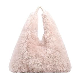 New Autumn And Ainter Plush Handbags Large-capacity Shoulder Armpit Bag Cute Fashion Luxury Designer Tote Bags For Women Trend (Color: Beige)