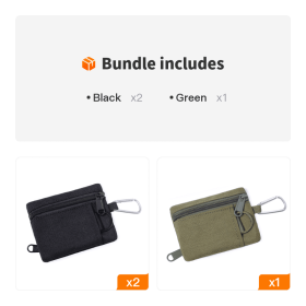 Outdoor Mini EDC Molle Waist Belt Bag (Color: Black*2+Green)