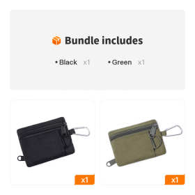 Outdoor Mini EDC Molle Waist Belt Bag (Color: Black+Green)