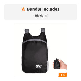 Vanaheimr Lightweight Foldable Backpack (Color: Black*4)