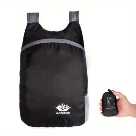 Vanaheimr Lightweight Foldable Backpack (Color: Black)