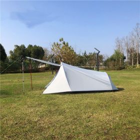 Double Outdoor Aluminum Pole Light Exposure Camping Tent (Option: Grey white)