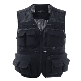 Multipurpose Indoor Outdoor Multiple Pocket Vest (Option: Navy Blue-L)