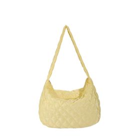 Winter Personalized Bags For Women Crossbody Bag With Rhombus Stitching Design Commuting Casual Shopping Handbags (Color: Yellow)