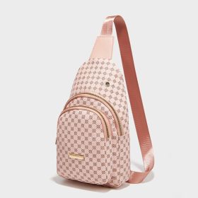 New Fashion Printing Women's Chest Bag (Option: Pink-16x9x29cm)