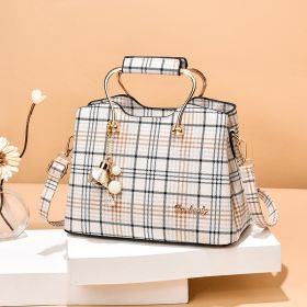 Elegant Large Capacity Fashion Women's Handbag (Option: Plaid Stripes)