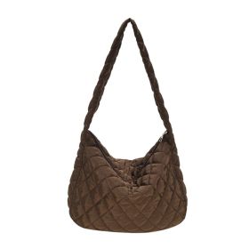 Winter Personalized Bags For Women Crossbody Bag With Rhombus Stitching Design Commuting Casual Shopping Handbags (Color: Coffee)