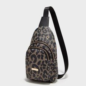 New Fashion Printing Women's Chest Bag (Option: Leopard Print Black-16x9x29cm)